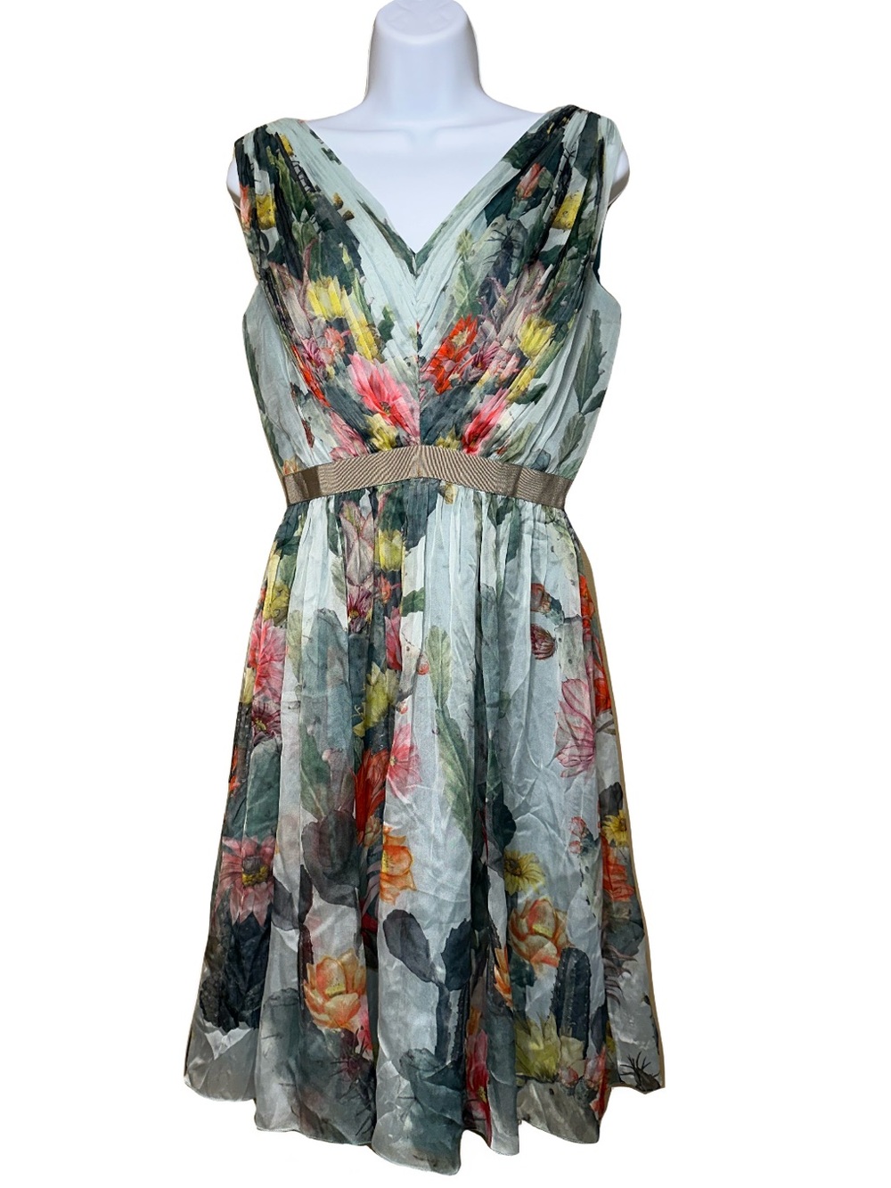 Matthew Williamson Silk Cactus Garden Dress UK 10 / US 6